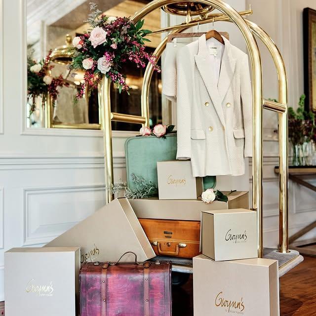 luggage at hotel entrance