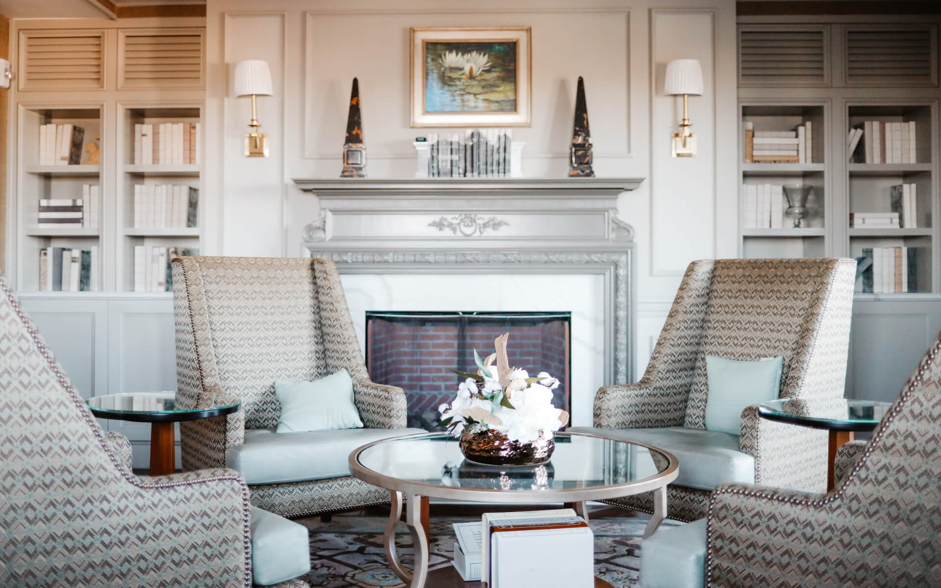 An indoor sitting area