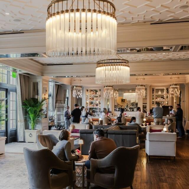 people lounging in common area